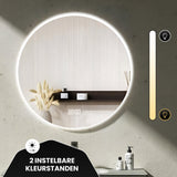 Bayt Badkamerspiegel met LED - Ø 50 CM - 2 Lichtstanden