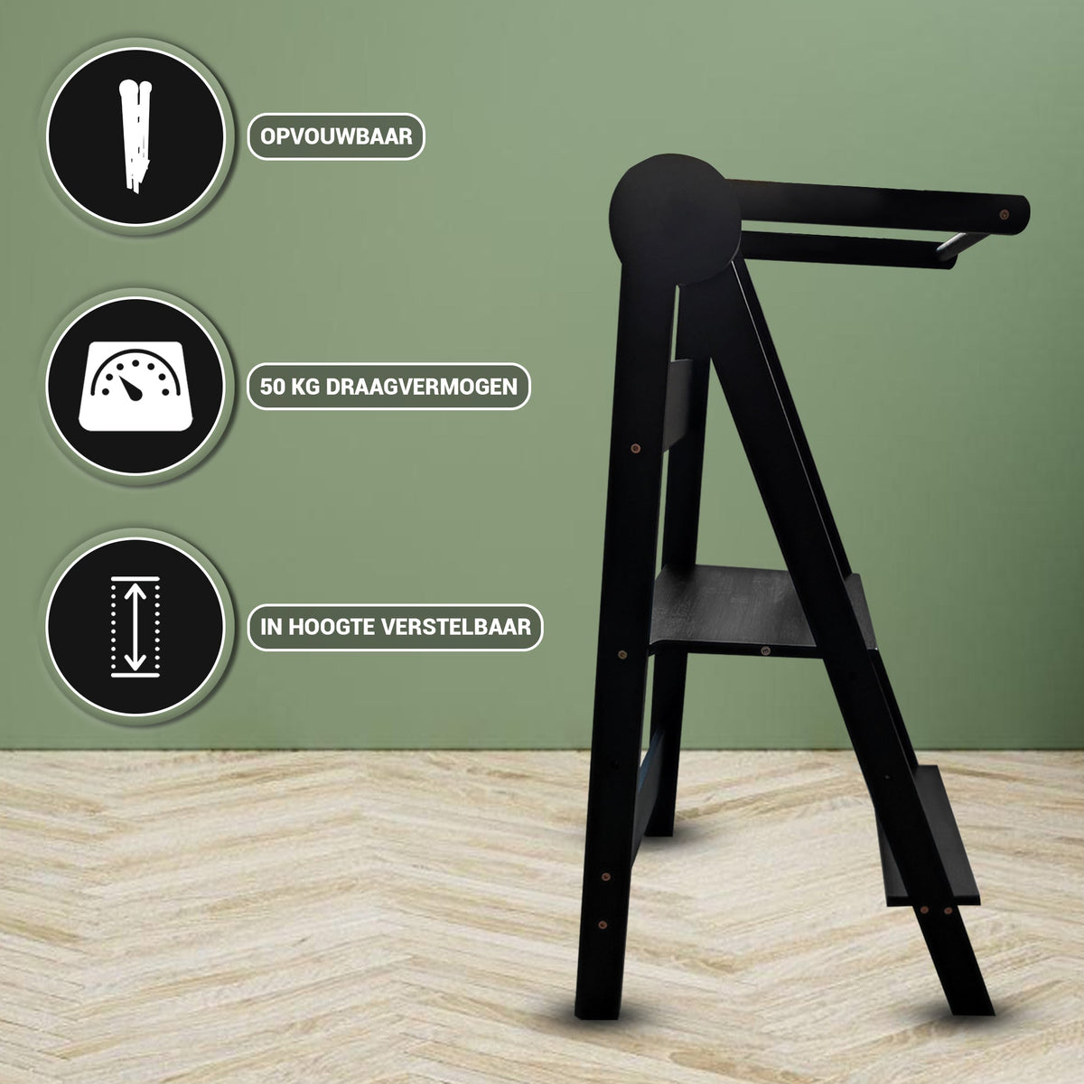 Leertoren Opvouwbaar Zwart