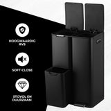 Prullenbak Pedaal 60 Liter Zwart