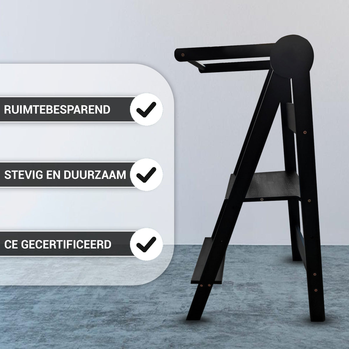 Leertoren Opvouwbaar Zwart