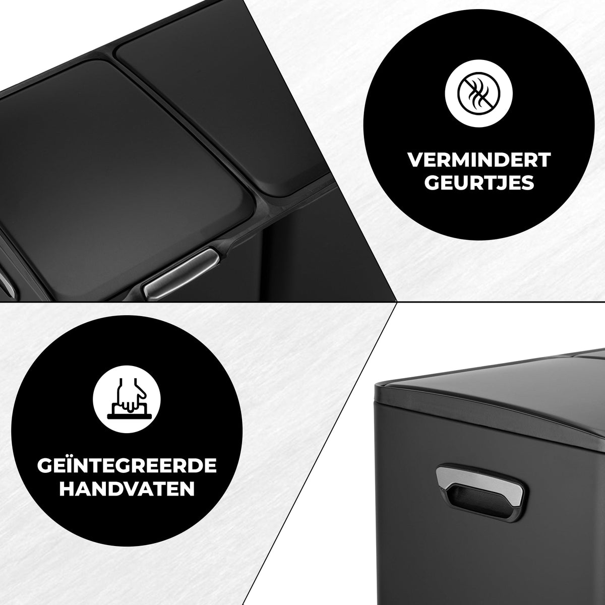 Prullenbak Pedaal 60 Liter Zwart