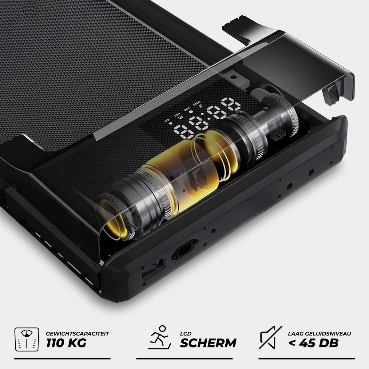 Loopband - Handmatige hellingshoek - Zwart Oranje