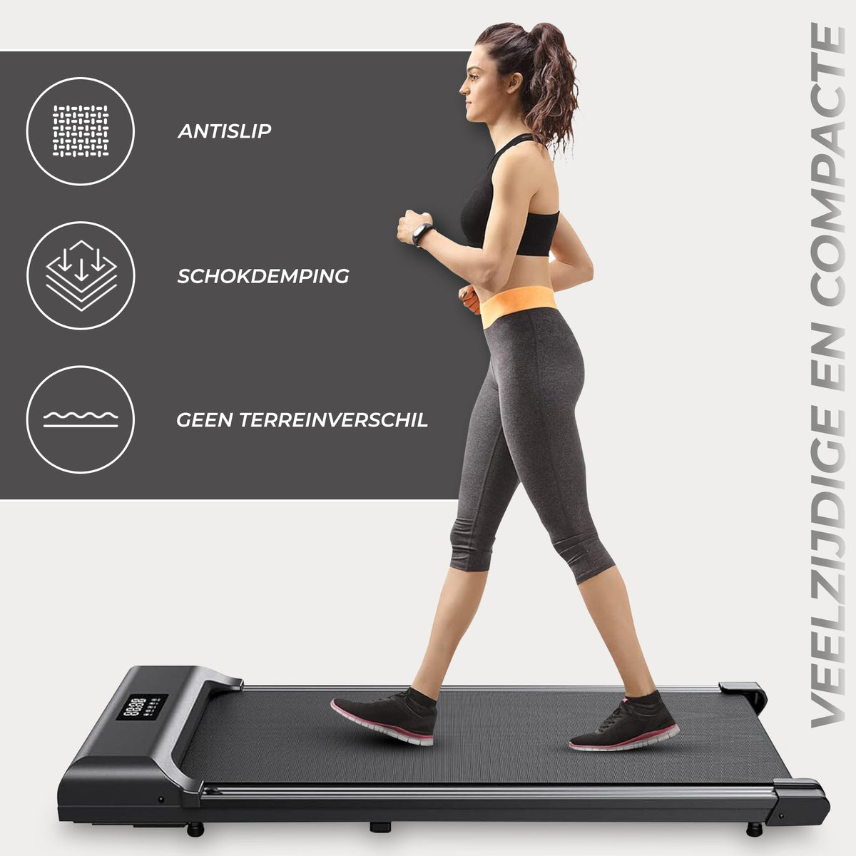 Loopband - Handmatige hellingshoek - Zwart Oranje