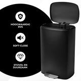 Bayt Prullenbak 50 Liter - Pedaalprullenbak - Zwart