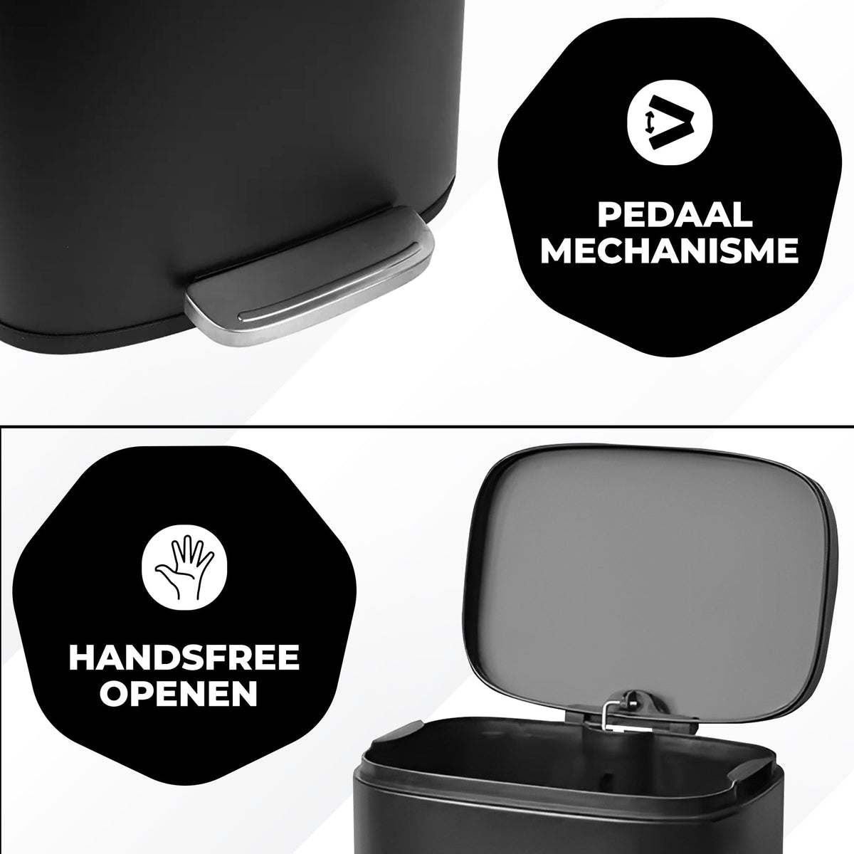 Bayt Prullenbak 30 Liter - Pedaalprullenbak - Zwart