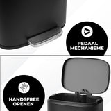 Bayt Prullenbak 50 Liter - Pedaalprullenbak - Zwart