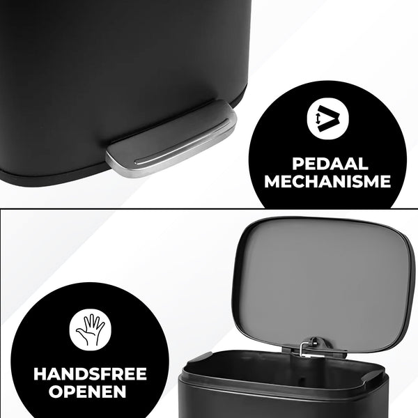 Bayt Prullenbak 50 Liter - Pedaalprullenbak - Zwart