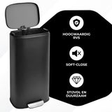 Bayt Prullenbak 30 Liter - Pedaalprullenbak - Zwart