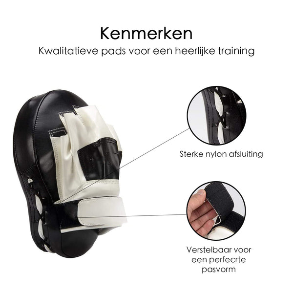 Bokspads - Stootkussens - Met Target - 2 Stuks - Zwart/Wit