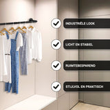 Kledingstang Muur Zwart