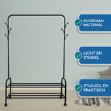 Kledingrek op Wieltjes Zwart