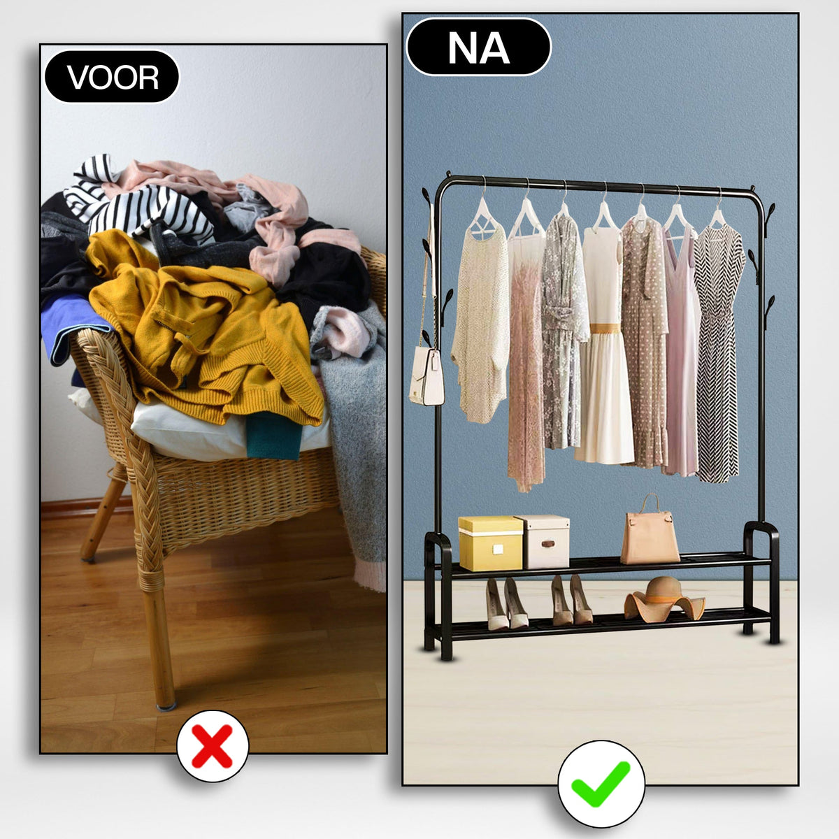 Kledingrek met Schoenenrek