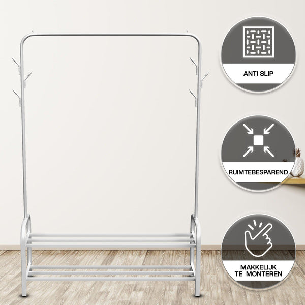 Kledingrek met Schoenenrek Wit