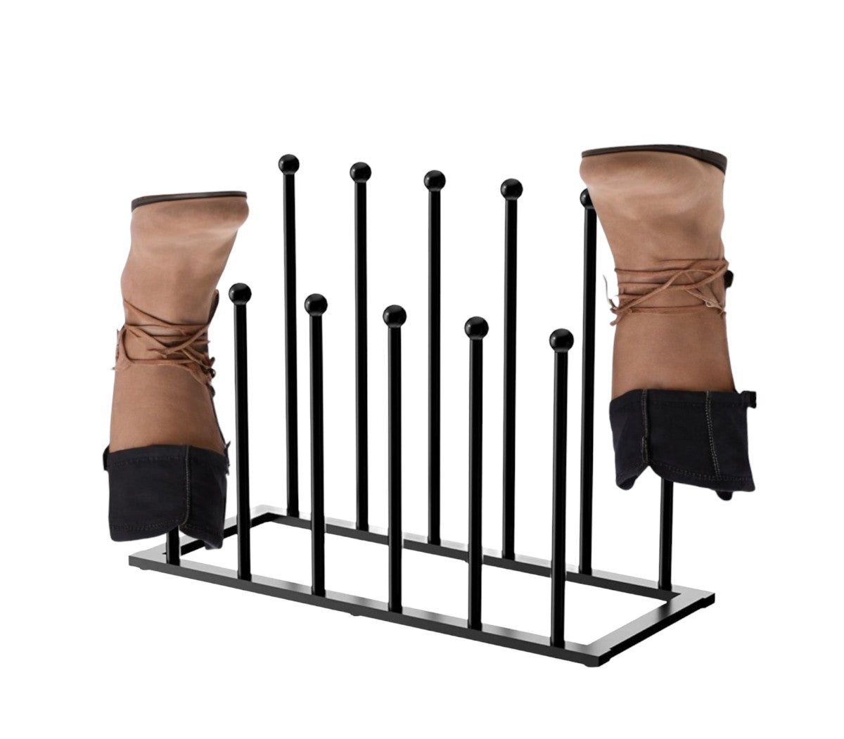 Laarzenrek - Zwart - 73 x 25 x 44,5 cm - Opbergen van 6 paar Laarzen of Schoenen - Laarzenrek voor Binnen en Buiten