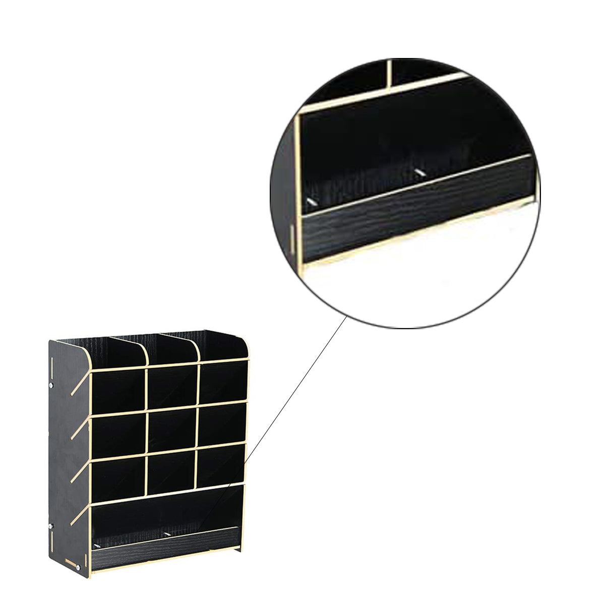 Bureau Organizer Hout - Zwart - Pennenbakje - Desk Organizer - Pennenhouder