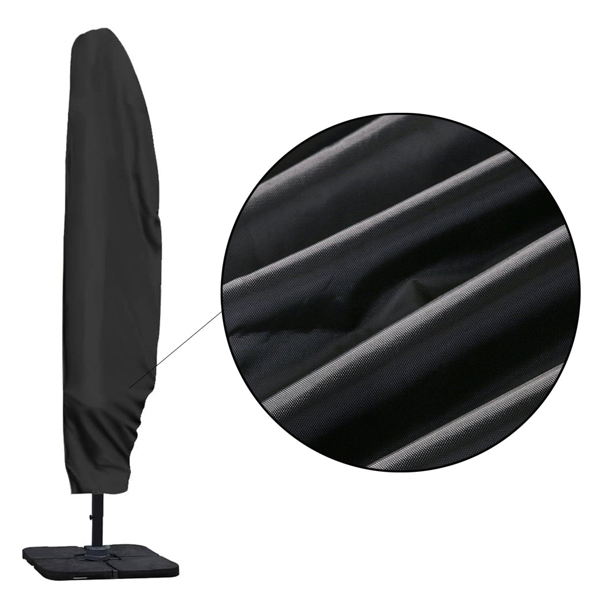 Parasolhoes - Zwart - 205 cm - Waterbestendige hoes voor Zweefparasol