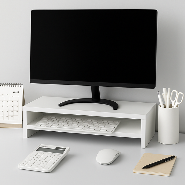 Monitorstandaard 2 Laags - 50cm x 20cm x 12cm - Wit