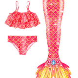 Zeemeerminstaart met bikini verkleed set Oranje en Geel