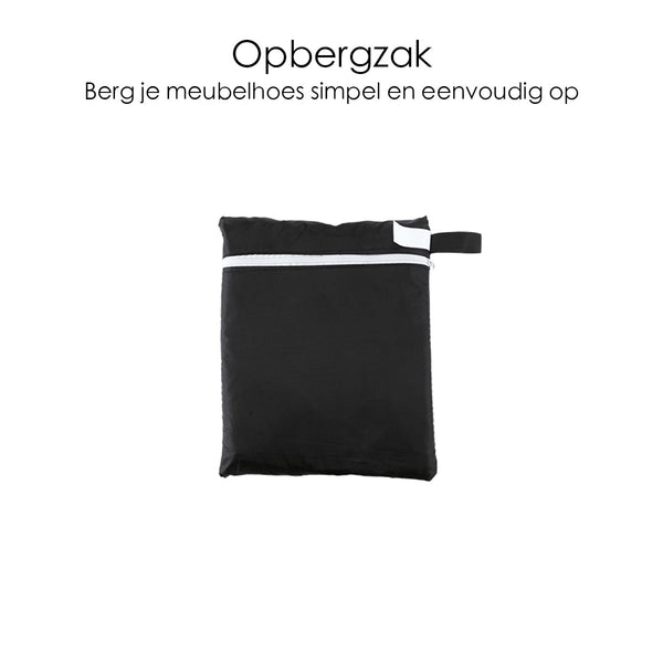 Beschermhoes voor tuinmeubelen - 213 x 132 x 74 cm - Zwart - Waterdicht - Afdekhoes