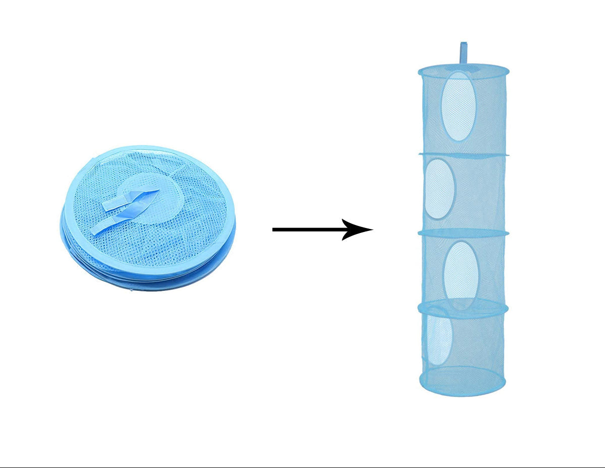 Hangende Opberger - Kinderkamer - Opvouwbaar - 4 Vakken - Blauw