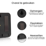 Leerklok 19 x 19 cm - Zwarte Timer voor Kinderen - Aftelklok voor Educatief Gebruik