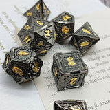 7-delige Metal Dice Set – “Shadow Relics” (Zwart)