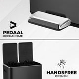 Prullenbak Met Pedaal Zwart-Zilver