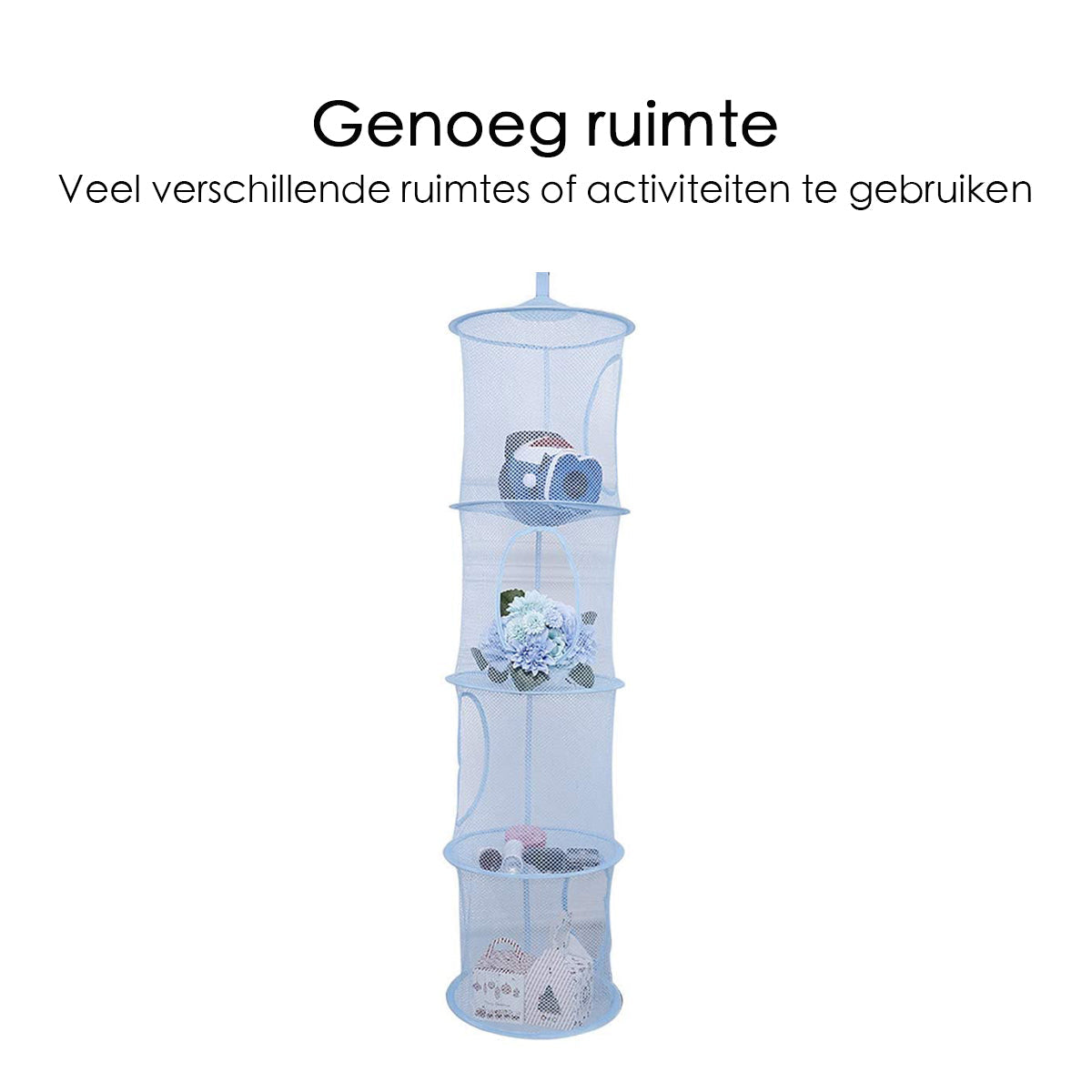 Hangende Opberger - Kinderkamer - Opvouwbaar - 4 Vakken - Blauw