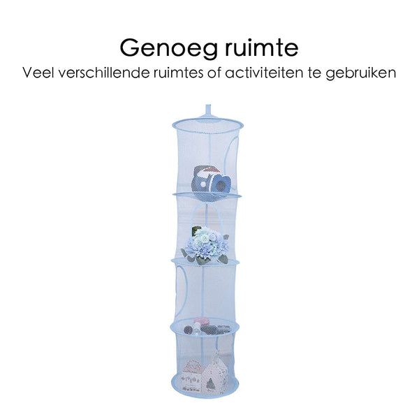 Hangende Opberger - Kinderkamer - Opvouwbaar - 4 Vakken - Blauw