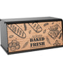 Broodtrommel met Houten Klep – Luxe Brooddoos van Metaal en Hout – Stijlvol & Ruimtebesparend – Houdt Brood Langer Vers – Zwart/Hout Design
