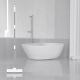 Schrobber 2 in 1 - Trekker douche - Schrobbezem - Luiwagen - Trekker - Schuurborstel - Badkamer borstel vloertrekker met steel schrobborstel - Bezem - vloerwisser badkamer - Schrobborstel Met telescopische steel