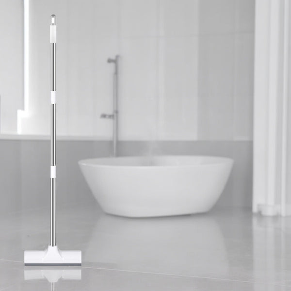 Schrobber 2 in 1 - Trekker douche - Schrobbezem - Luiwagen - Trekker - Schuurborstel - Badkamer borstel vloertrekker met steel schrobborstel - Bezem - vloerwisser badkamer - Schrobborstel Met telescopische steel