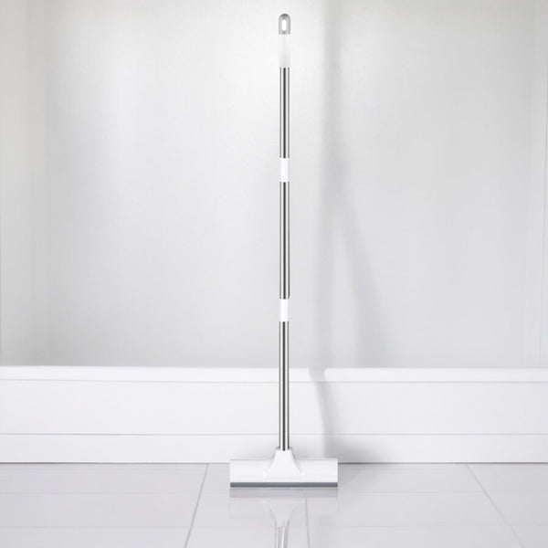 Schrobber 2 in 1 - Trekker douche - Schrobbezem - Luiwagen - Trekker - Schuurborstel - Badkamer borstel vloertrekker met steel schrobborstel - Bezem - vloerwisser badkamer - Schrobborstel Met telescopische steel