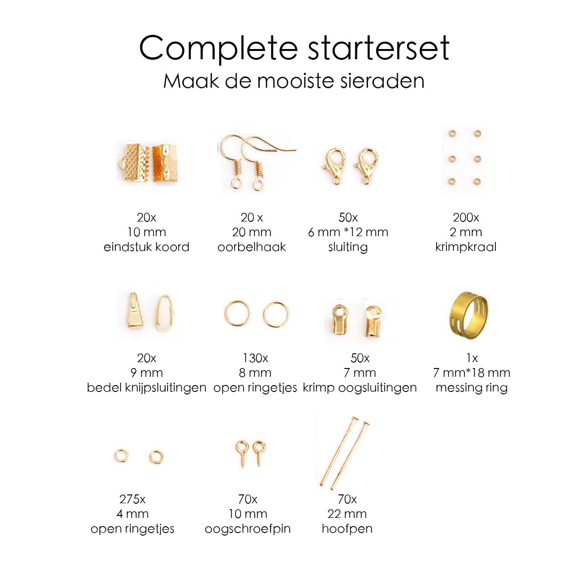 Sieraden Maken Starter Set - Goud - DIY Zelf Sieraden - 850-delig