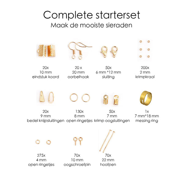 Sieraden Maken Starter Set - Goud - DIY Zelf Sieraden - 850-delig