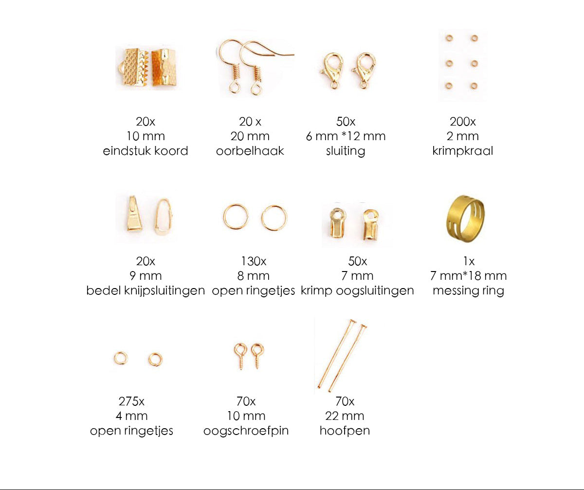 Sieraden Maken Starter Set - Goud - DIY Zelf Sieraden - 850-delig