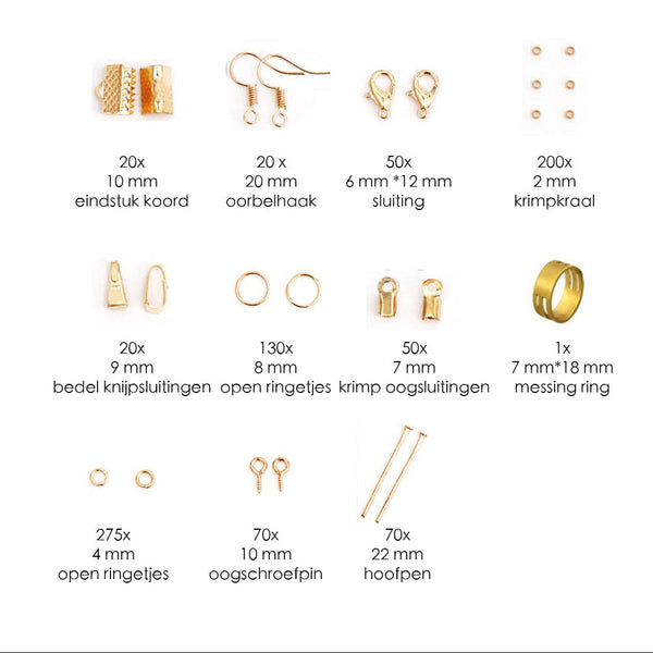 Sieraden Maken Starter Set - Goud - DIY Zelf Sieraden - 850-delig