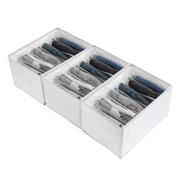 Kleding organizer - 3 stuks - Wit-Wit - Opberger voor Broeken, T-shirts, Overhemden en Topjes