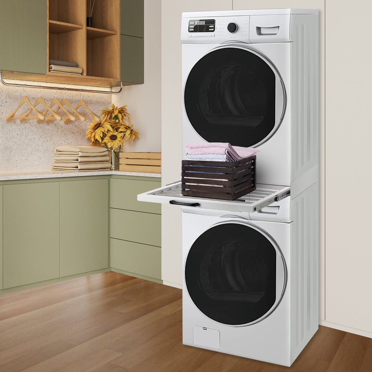 Wasmachine-droger Tussenstuk Wit