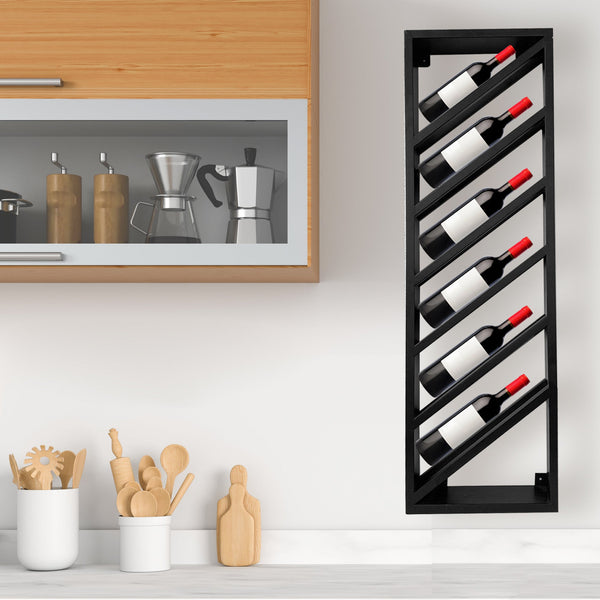 Wijnrek 6 Flessen Zwart