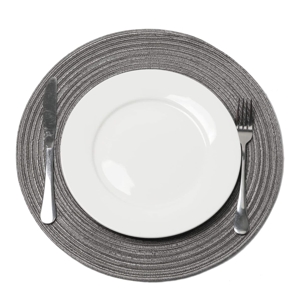 Placemat - 2 stuks - Placemat 38 cm - Grijs