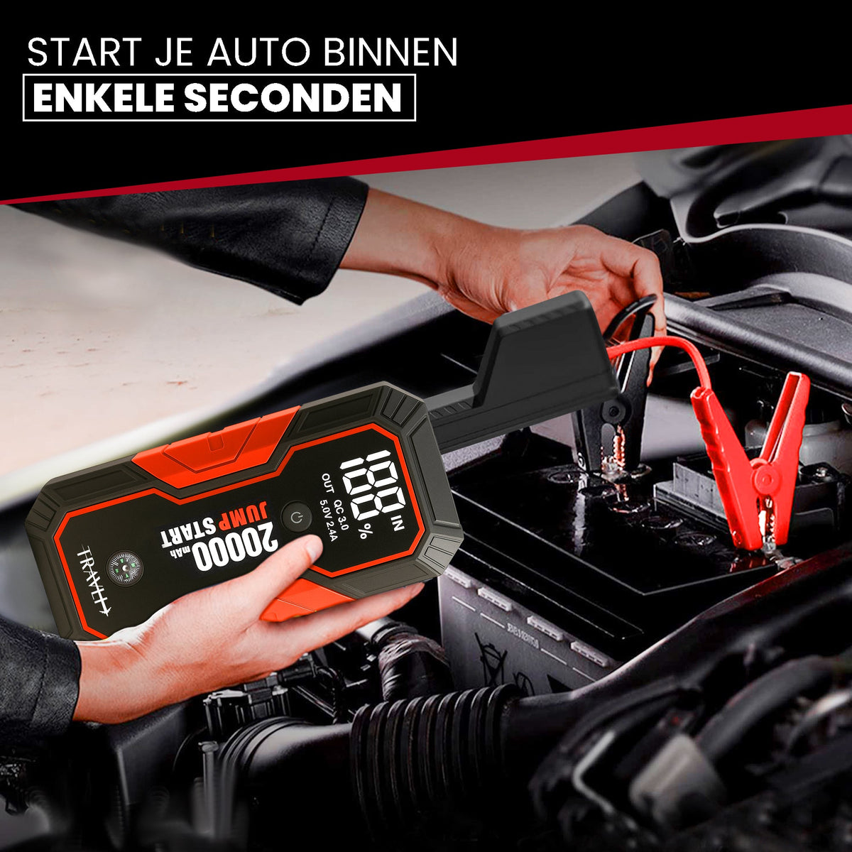 Travli Jumpstarter Zwart-Rood