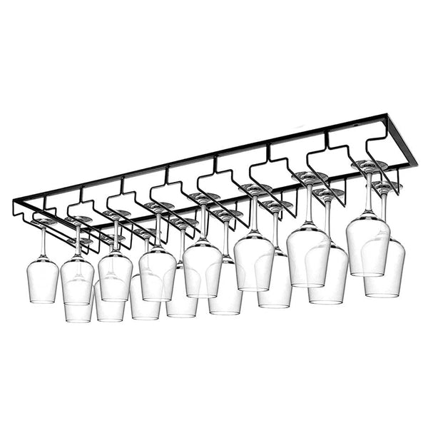 Ophangrek Wijnglazen - 24 glazen - Zwart - Wijnglazenhouder - Glazenrek