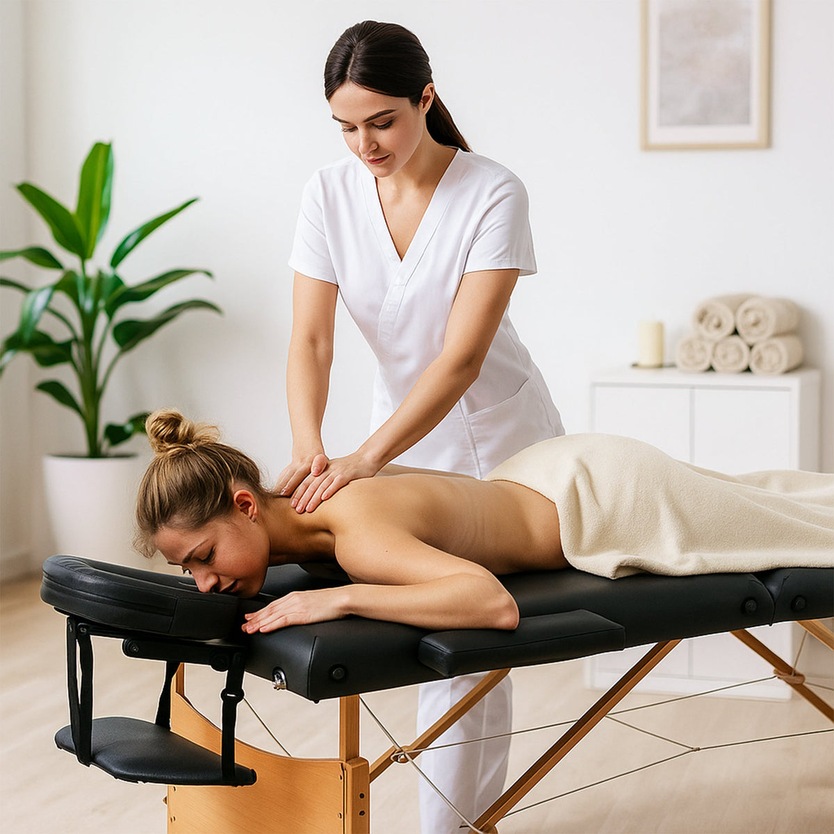 Massagetafel 185x60 Zwart