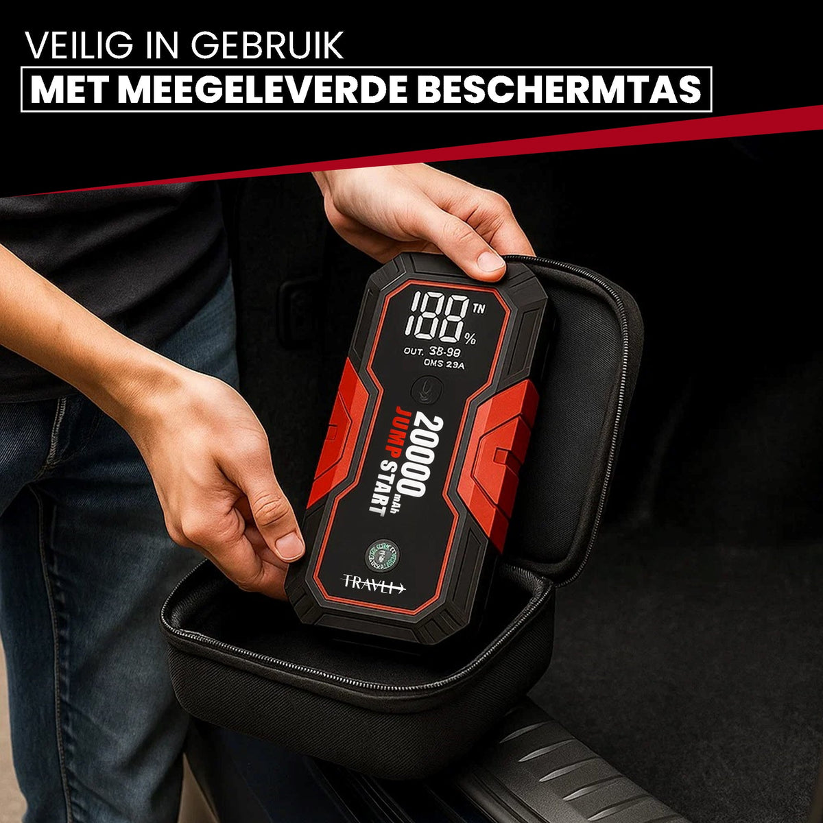 Travli Jumpstarter Zwart-Rood