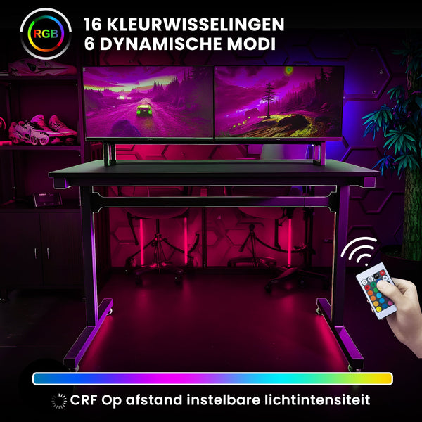 Bayt Gamebureau met Monitorstandaard - 105x55x75cm - Zwart