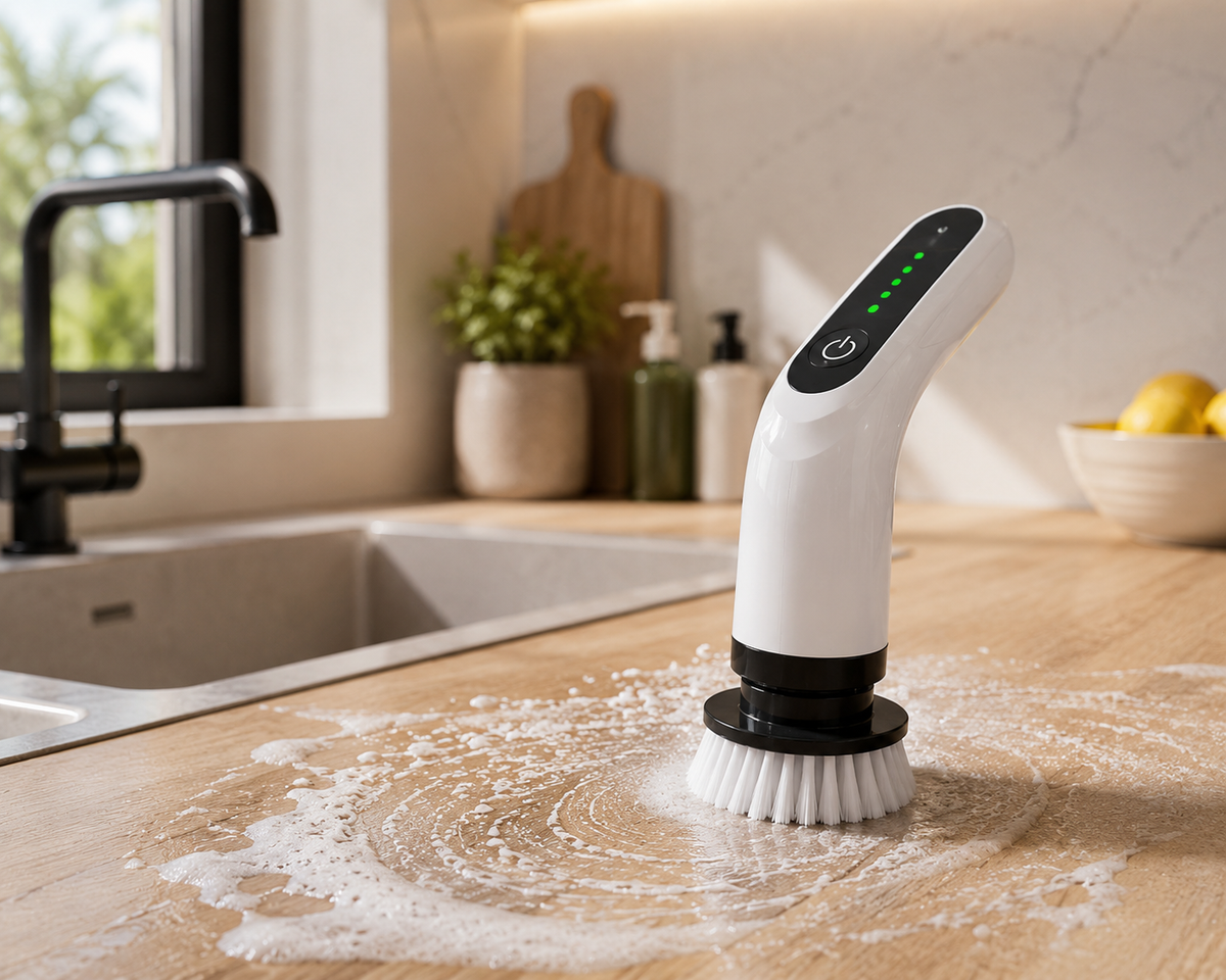 Elektrische Schoonmaakborstel Draadloos – 9-in-1 Power Scrubber met 8 Opzetborstels – Uitschuifbare Steel – Oplaadbare Badkamerreiniger – Voor Badkamer, Tegels, Keuken, Douche & Vloeren