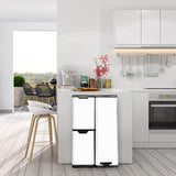 Bayt Prullenbak 60 liter - 3 compartimenten - Wit