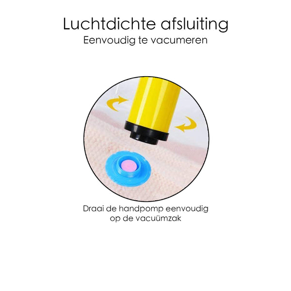 Vacuüm opbergzakken - 6 stuks - Inclusief Handpomp - 80CM x 100CM x 2CM