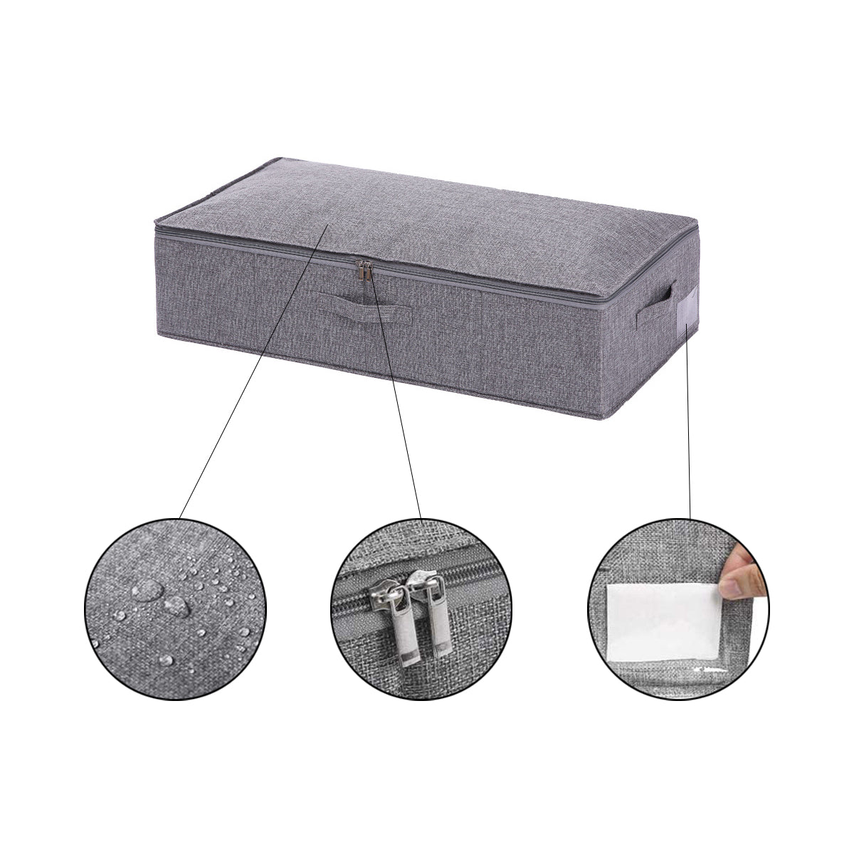 Bed Organizer met verharde bodem - 2 stuks - Ruime Opbergzakken voor Kleding en Dekbedden - Grijs - Opbergtassen voor onder je Bed